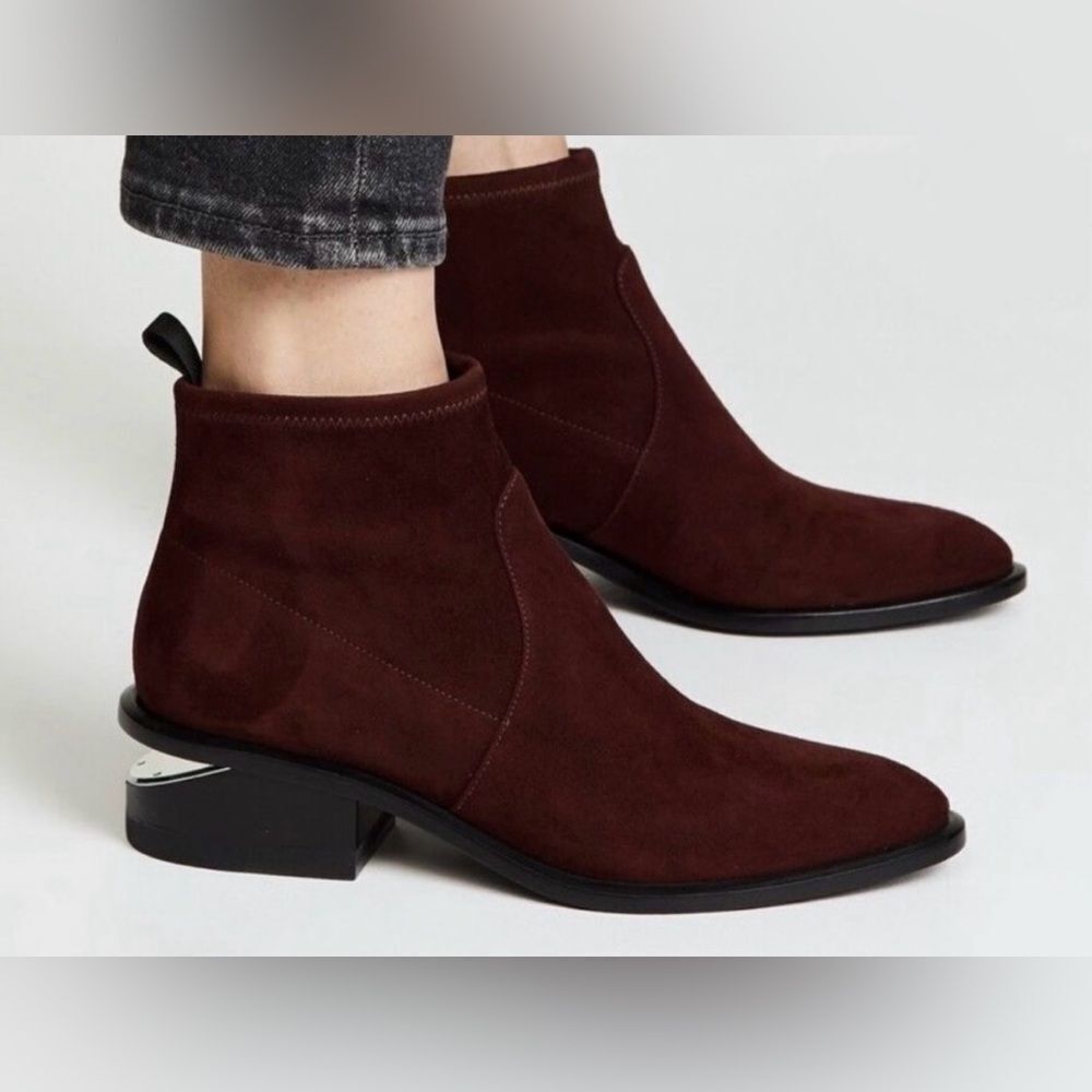 Alexander Wang burgundy suede Kori boots, US8,5